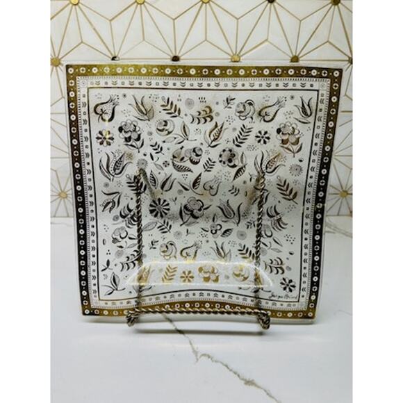 Signed Georges Briard 10x10 Decorative Square‎ Serving Bowl - Picture 1 of 6